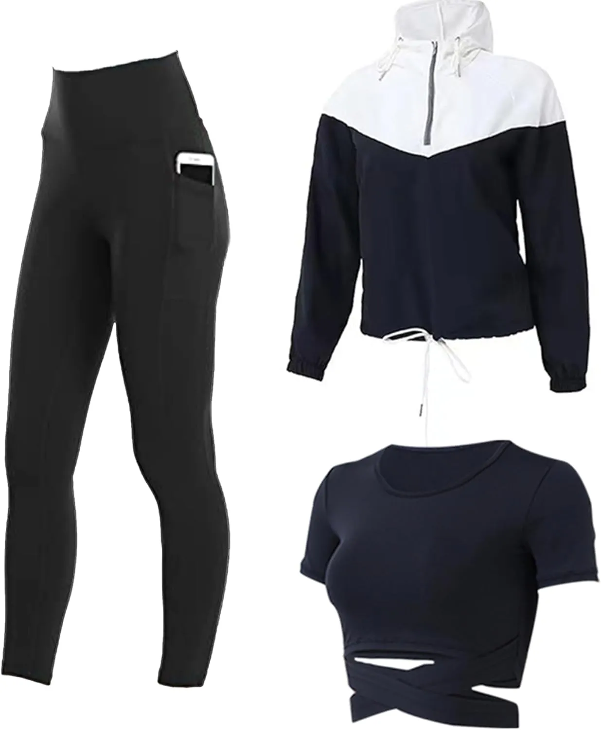 Inmarces Workout Sets for Women 5 PCS Yoga Outfits Activewear Tracksuit Sets