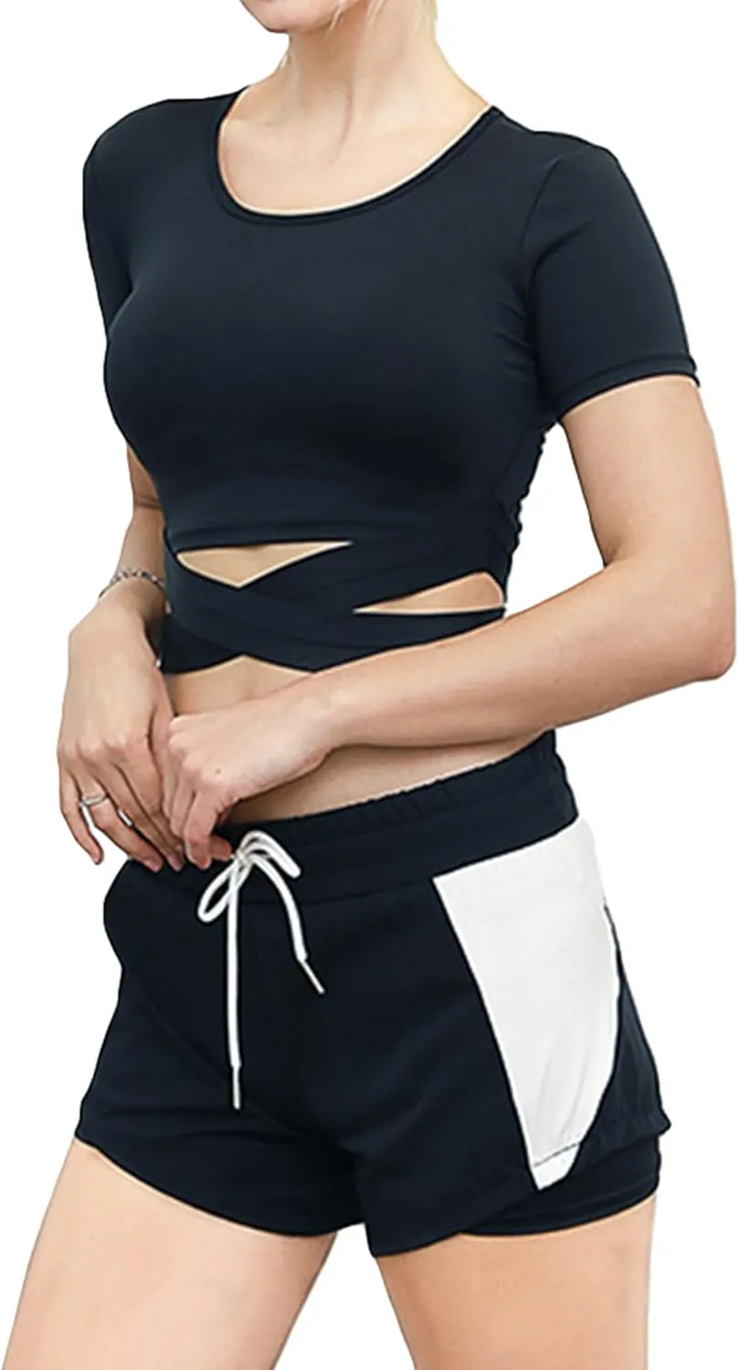 Inmarces Workout Sets for Women 5 PCS Yoga Outfits Activewear Tracksuit Sets