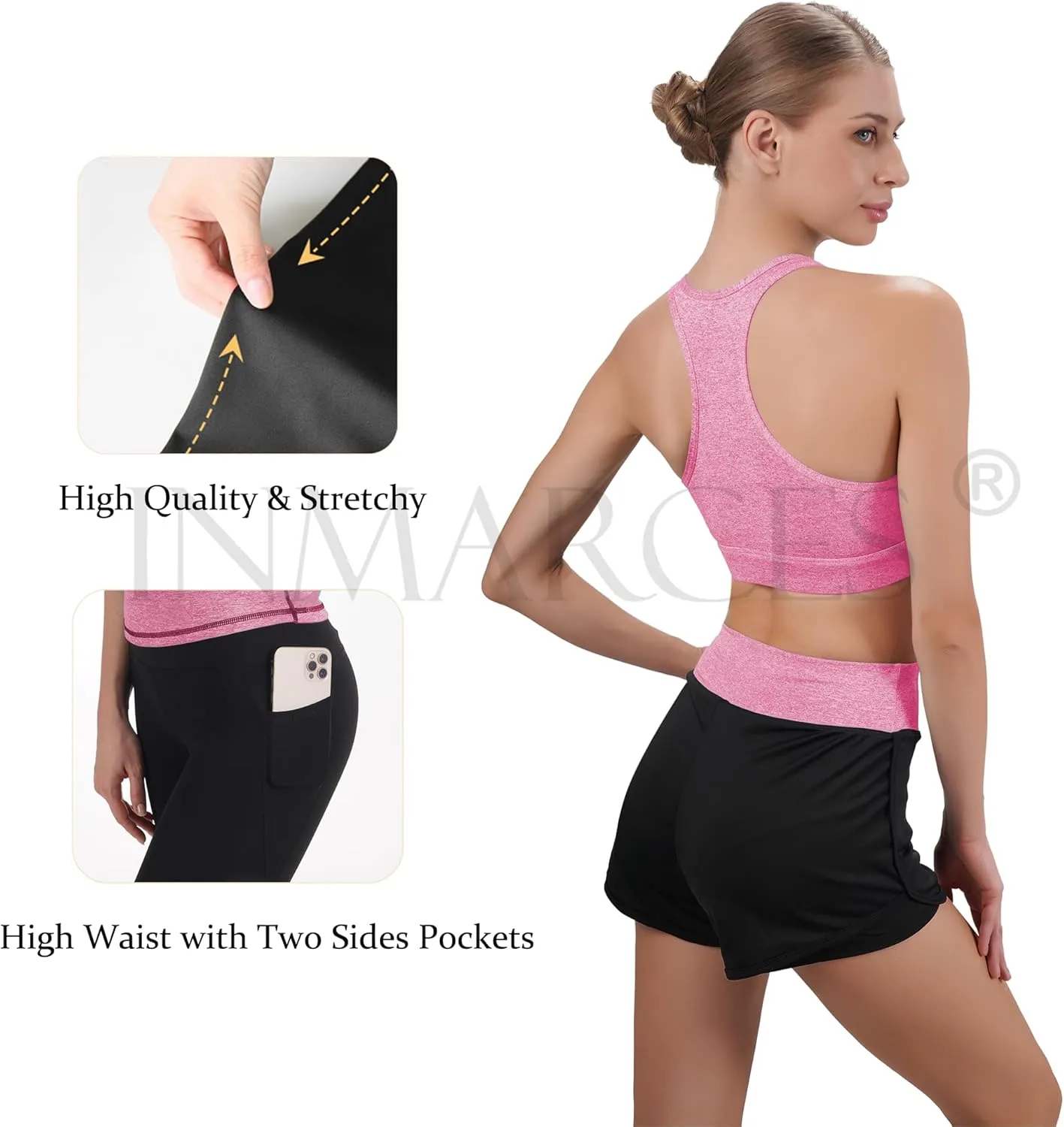 Inmarces Workout Sets for Women 5 PCS Yoga Outfits Activewear Tracksuit Sets
