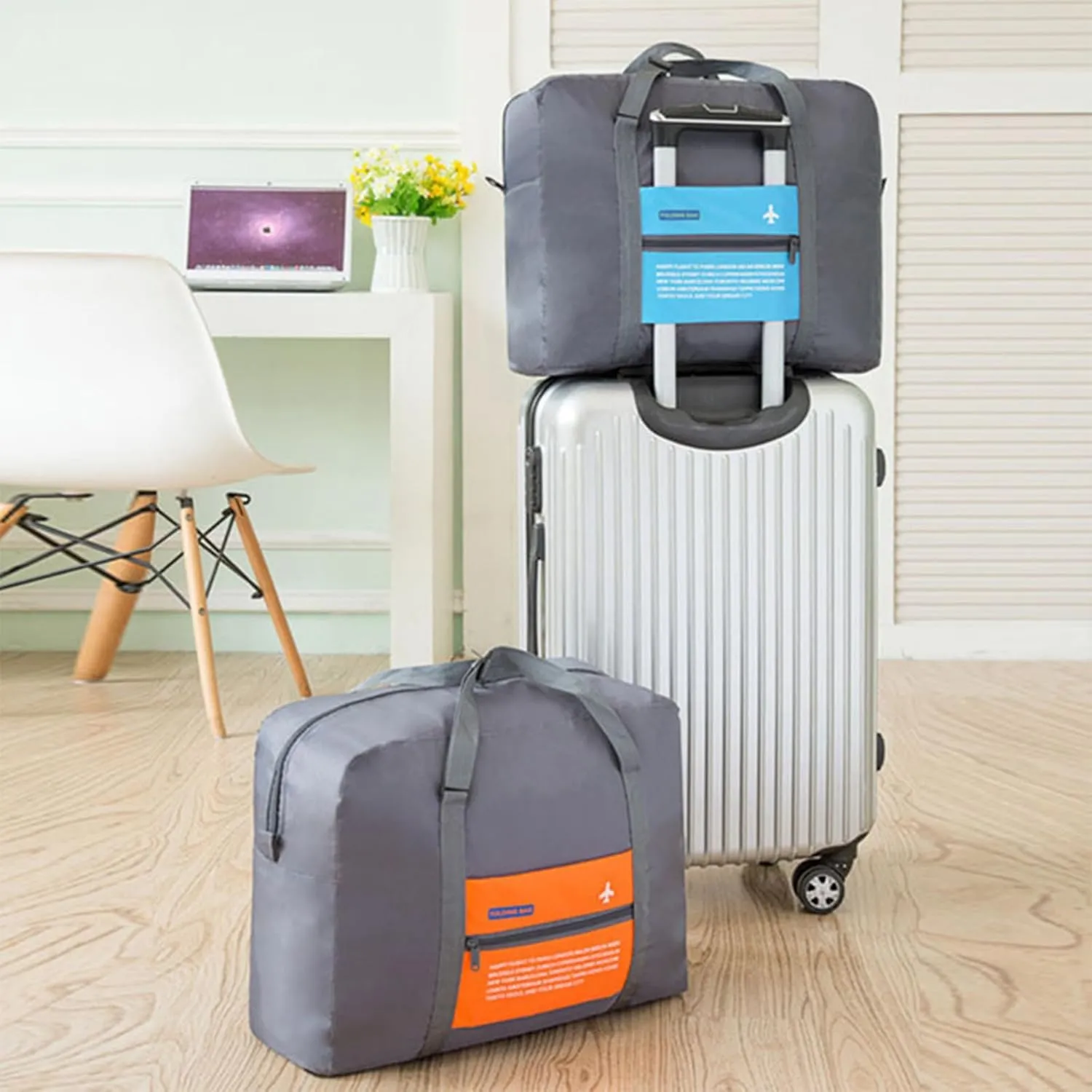INVODA Travel Bag 24 PCS Foldable Duffle for Women and Men Lightweight Luggage Bag Personal Item Bag for Airlines Weekender Overnight Tote Carry on (24PCS)