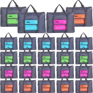 INVODA Travel Bag 24 PCS Foldable Duffle for Women and Men Lightweight Luggage Bag Personal Item Bag for Airlines Weekender Overnight Tote Carry on (24PCS)