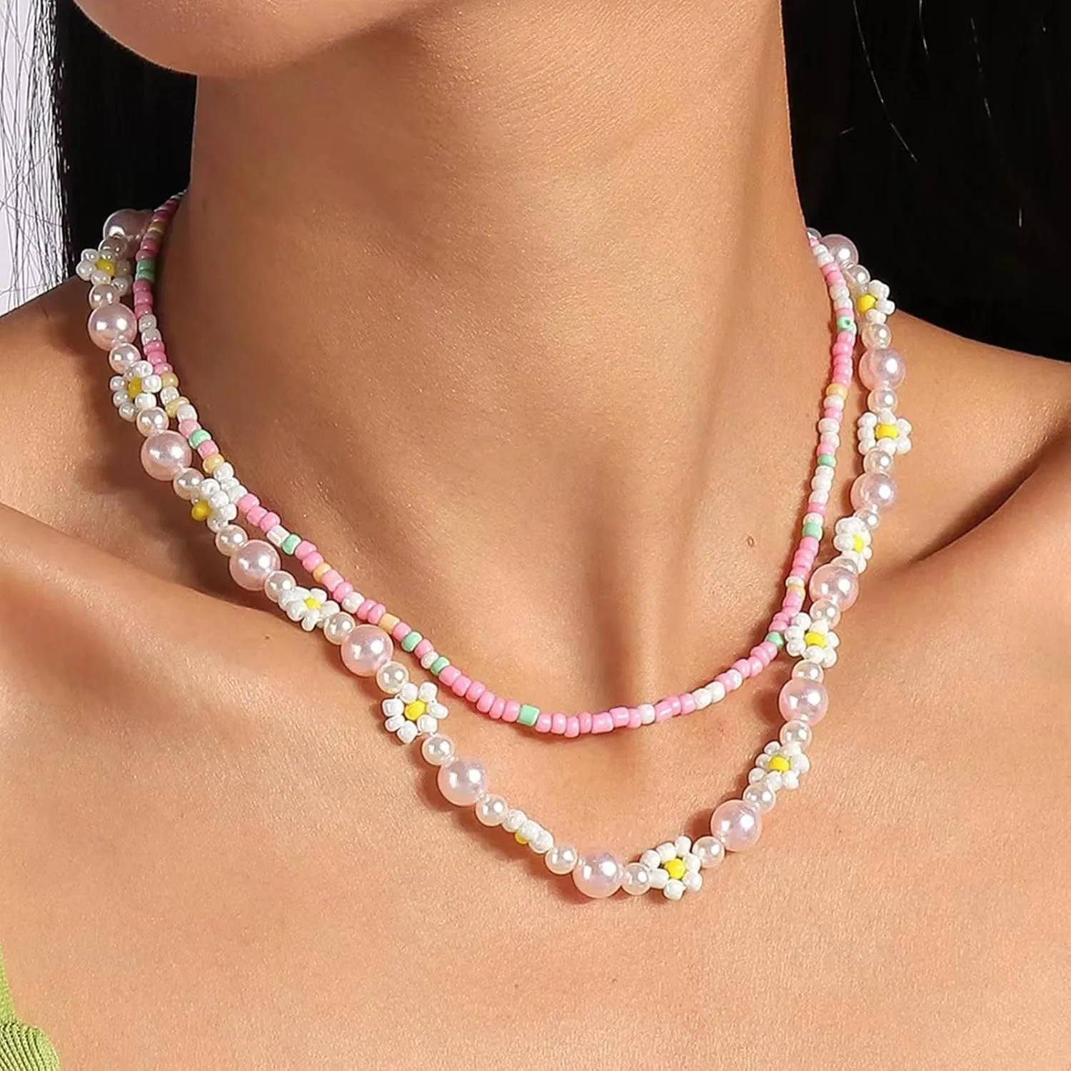 Irregular Red Rose Necklace for Women Flower Necklace Vintage Jewelry Fashion Valentine's Day Jewelry 19.29 inches