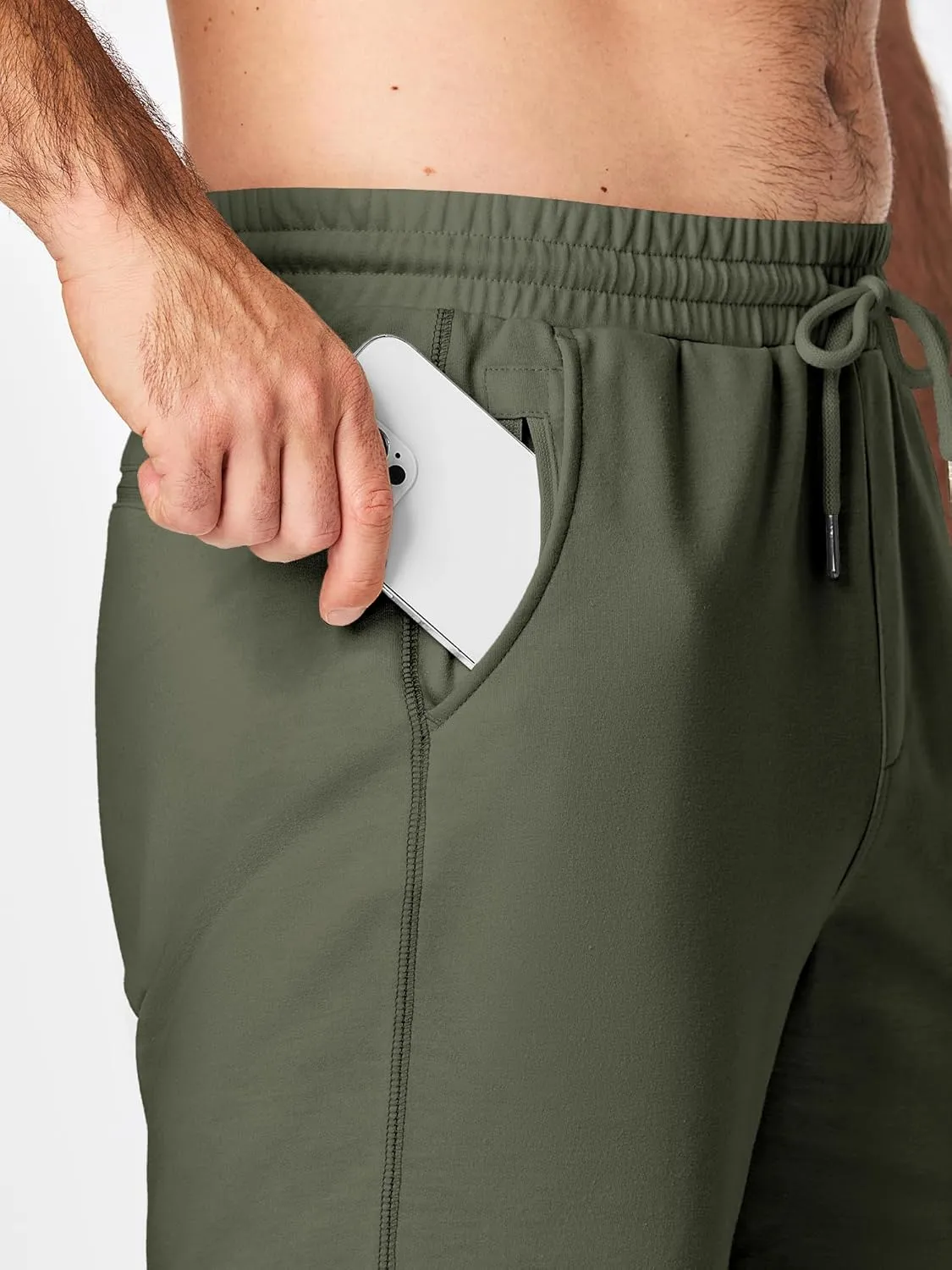 JMIERR Mens Gym Shorts Cotton 7" Running Comfy Workout Shorts Zipper Pocket Sweat Shorts