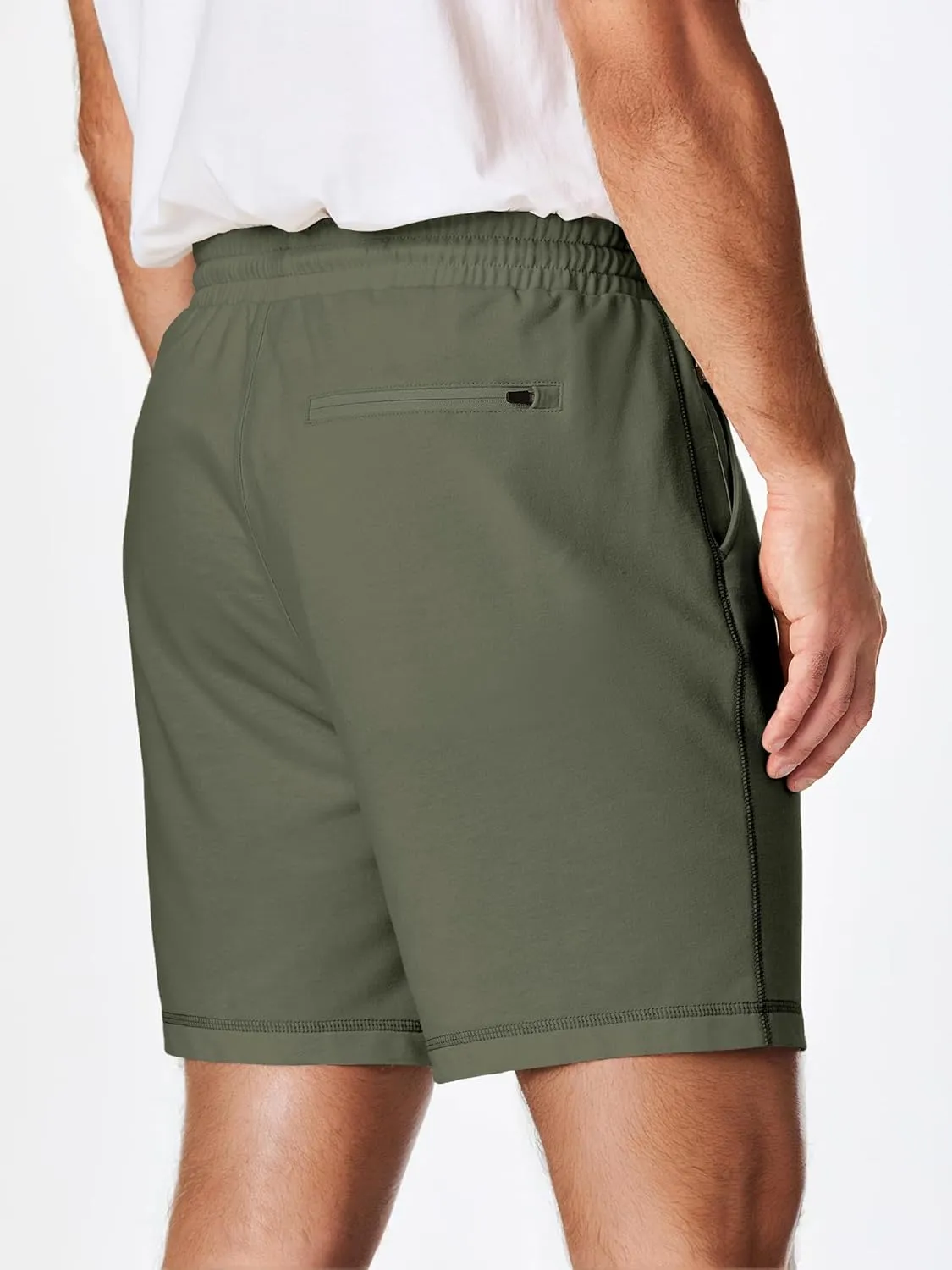 JMIERR Mens Gym Shorts Cotton 7" Running Comfy Workout Shorts Zipper Pocket Sweat Shorts