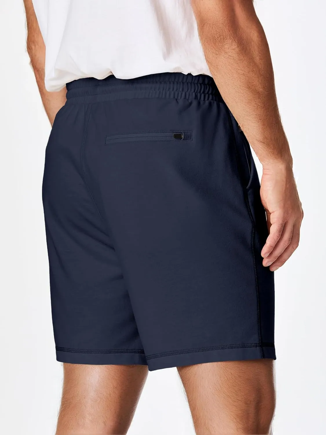 JMIERR Mens Gym Shorts Cotton 7" Running Comfy Workout Shorts Zipper Pocket Sweat Shorts