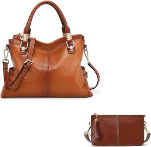 Kattee Elegant Leather Crossbody & Handbag Set  Stylish, Versatile, and RFID-Blocking Protection for Women