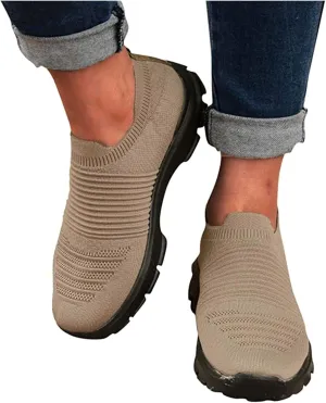 Ladmiple Gym Shoes For Women Workout Memory Foam Athletic Walking Running Shoes Slip On Casual Mesh Tennis Sneakers