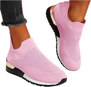Ladmiple Gym Shoes For Women Workout Memory Foam Slip On Walking Shoes Casual Comfort Fashion Tennis Running Sneakers