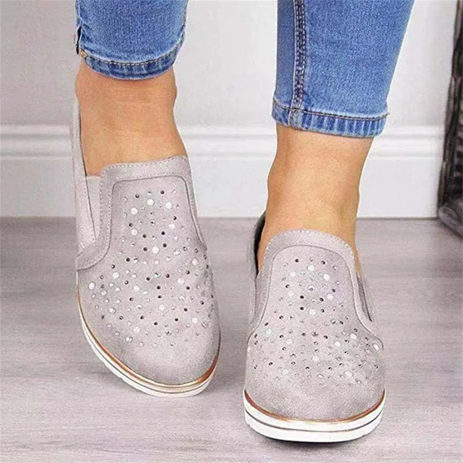 Ladmiple Shoes For Women Sneakers Trendy Slip On Running Shoes Non Slip Walking Shoes Gym Fashion Platform Tennis Shoes