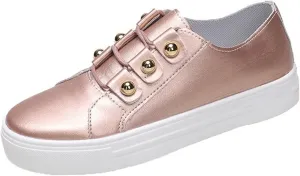 Ladmiple Sneakers For Women Slip On Wide Width Casual Leather Walking Shoes Dressy Casual Summer Lace Up Platform Loafer
