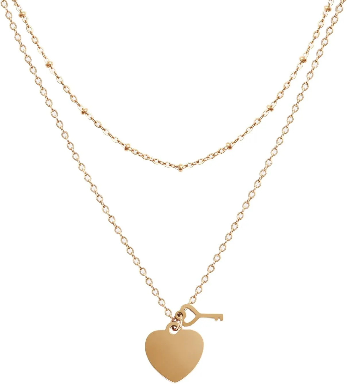 Layered Pendant Necklace for Women, Fashion Jewelry, 18k Gold-Plated Necklaces for Teen Girls Jewelry Gift