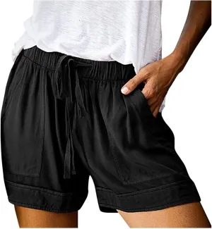 LCMTWX Swim Shorts Sports High-Waist Women's Casual Shorts Loose Pants Casual Fashion Pants Swim Shorts Gym Shorts Stretchy