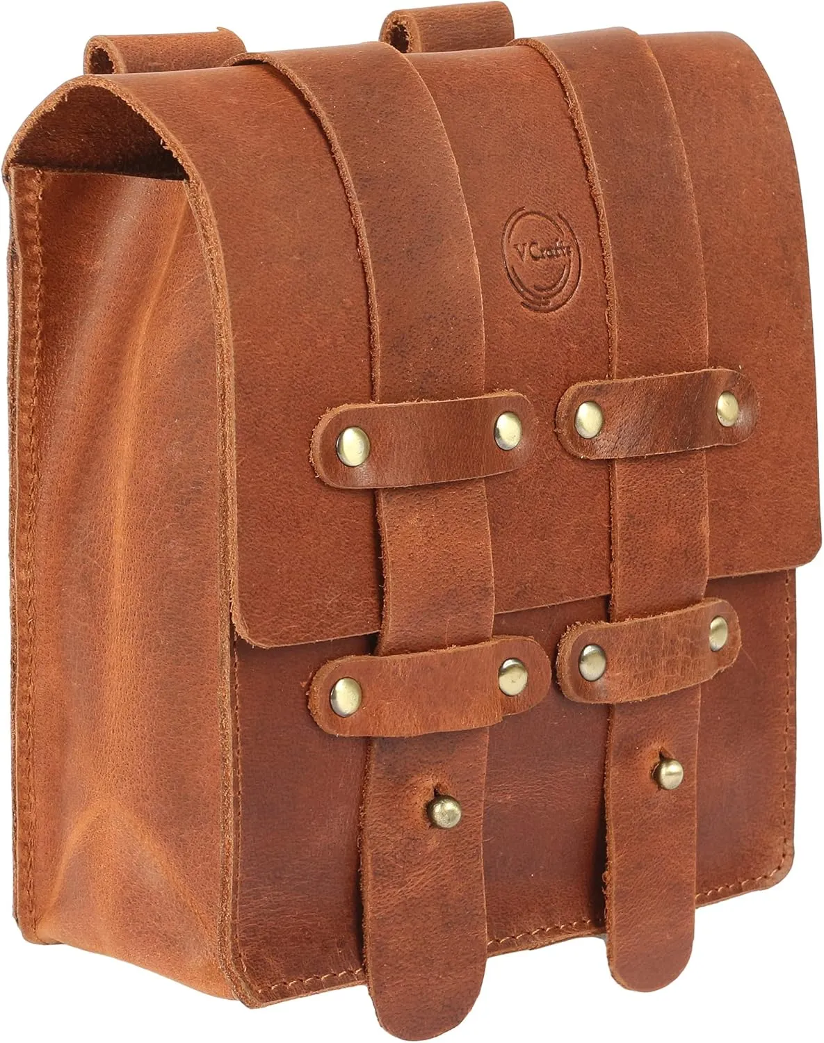 Leather Belt Pouch Fanny Pack with Belt Loop - Unisex Waist Bag for Men & Women - Practical for Weekend, Party & Festival - Brown, Small, Handmade