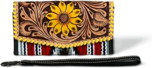 Leather Clutch for Women, Stylish Evening Handbag for Girls, Foldover Hand Bag for Dating, Wedding and Party