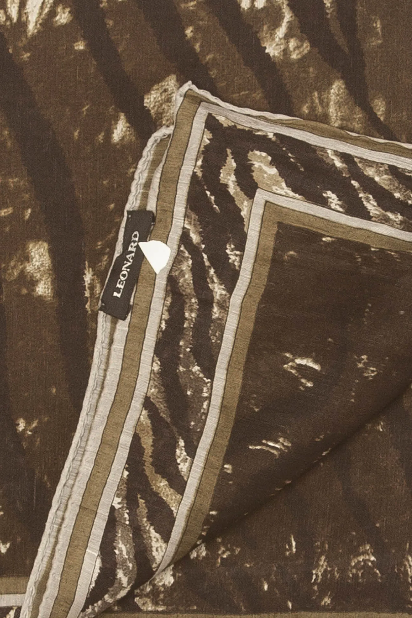 Leonard - Brown Zebra Scarf - One Size