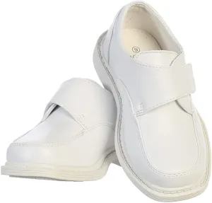 Lito Children's Wear Boys Matte Shoes, White, 10 Toddler