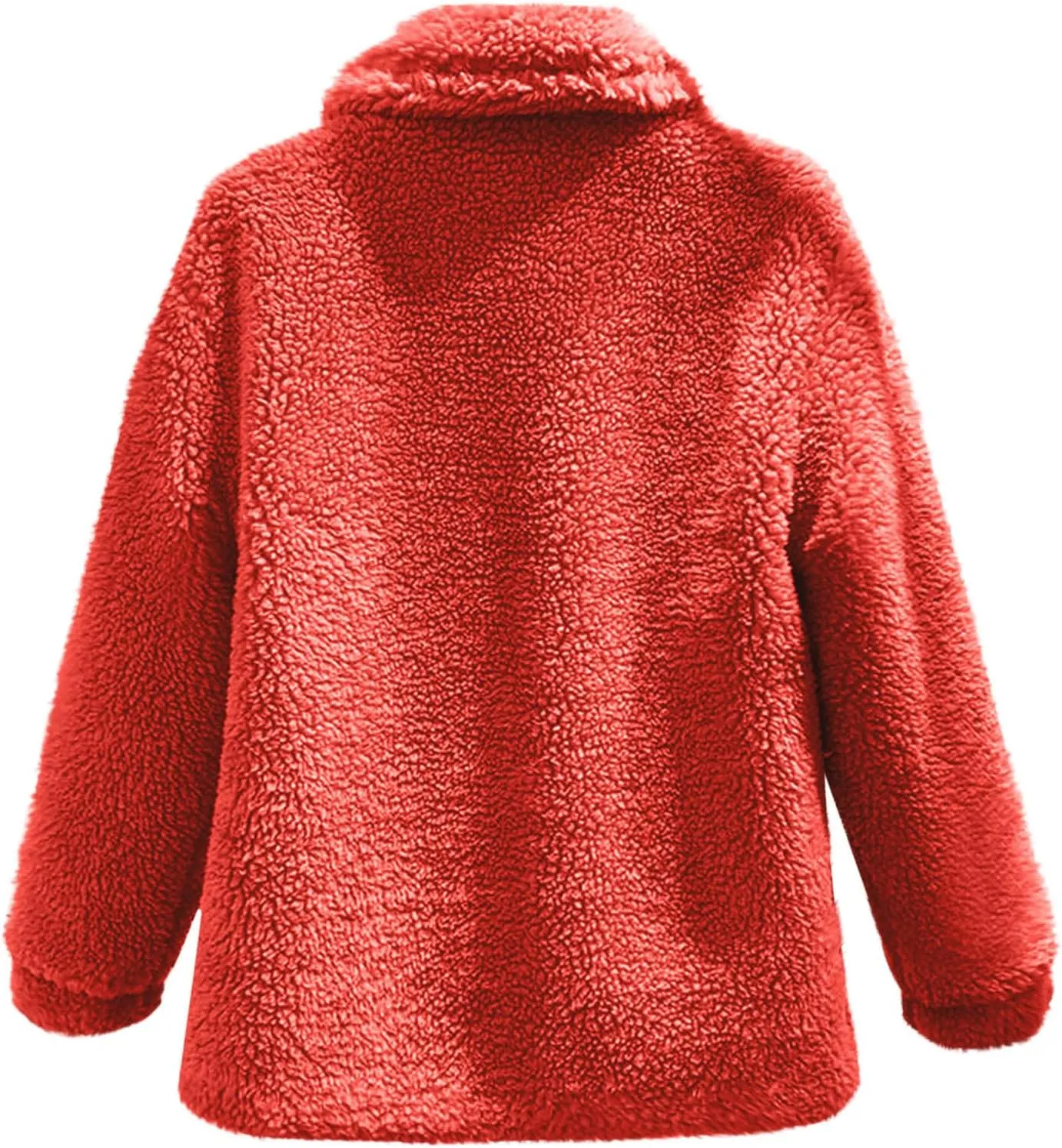 Long Winter Coats for Women Long Sleeve Hoodless Fleece Jackets Casual Loose Heated Coat with Pockets Outerwear