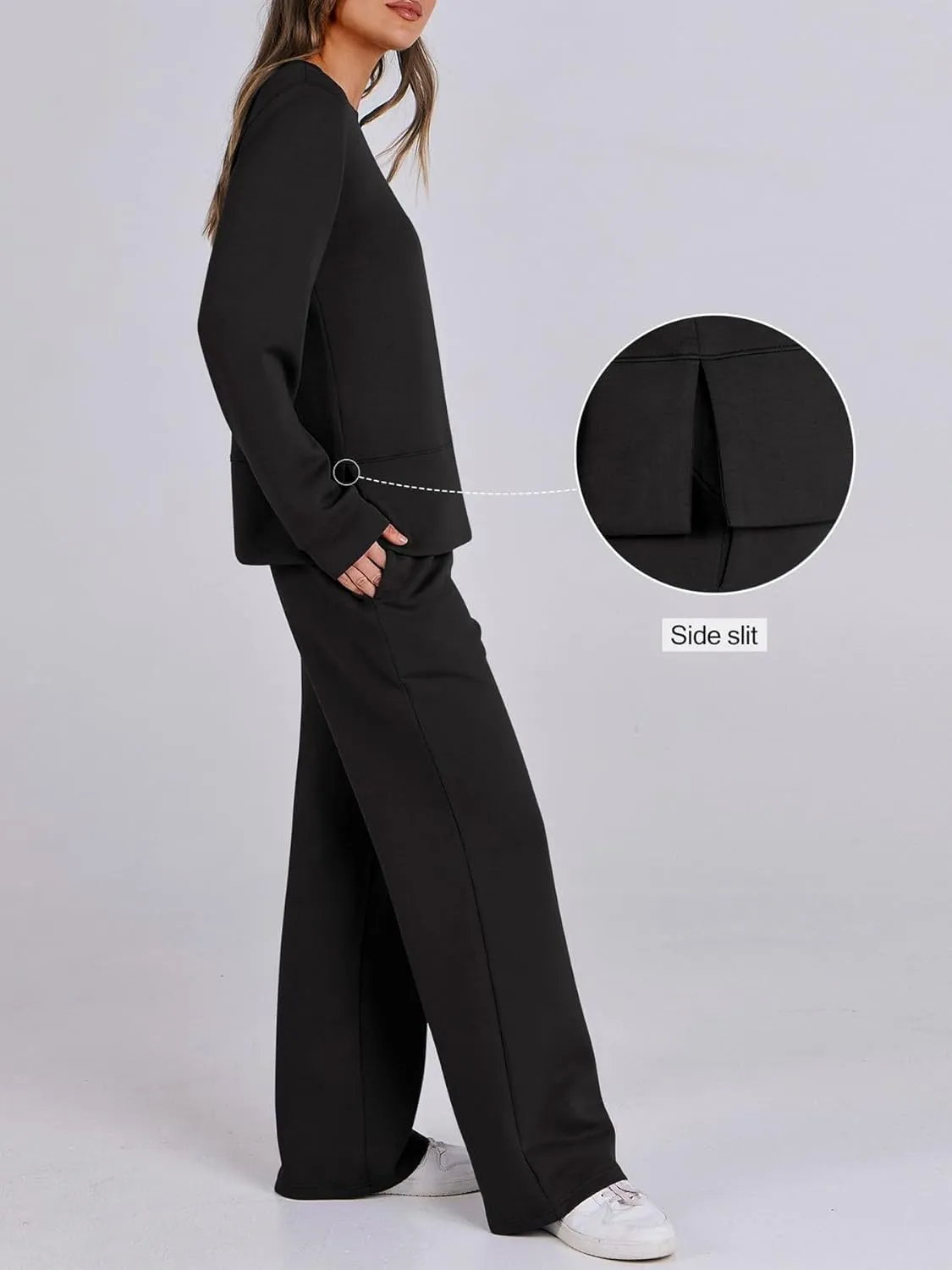 Lounge Sets for Women 2 Piece Sets Travel Outfits Crewneck Sweatshirts Pullover