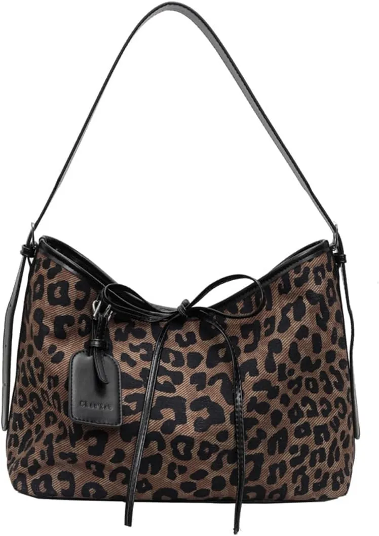 LYLSLFC Leopard Print Bag PU Leather Wristlet Clutch Leopard Print Purse Evening Clutch Shoulder Bag For Women.