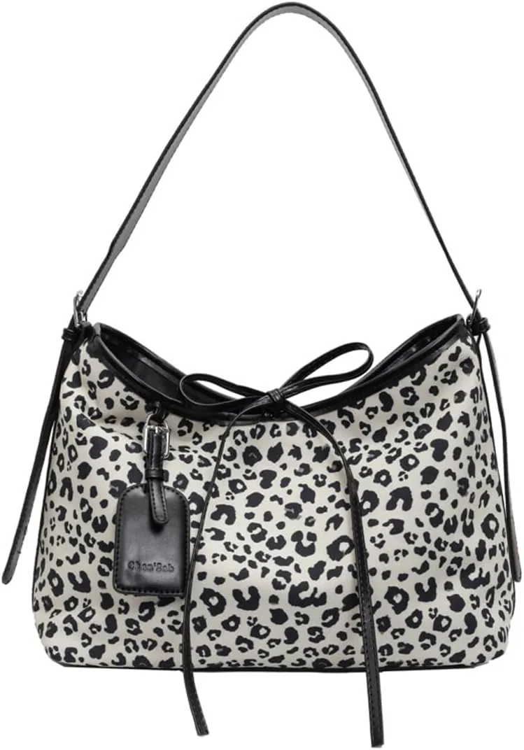 LYLSLFC Leopard Print Bag PU Leather Wristlet Clutch Leopard Print Purse Evening Clutch Shoulder Bag For Women.