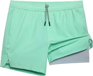 maamgic Men's 5'' Athletic Shorts 2 in 1 Running Shorts Recycled Polyester Workout Shorts