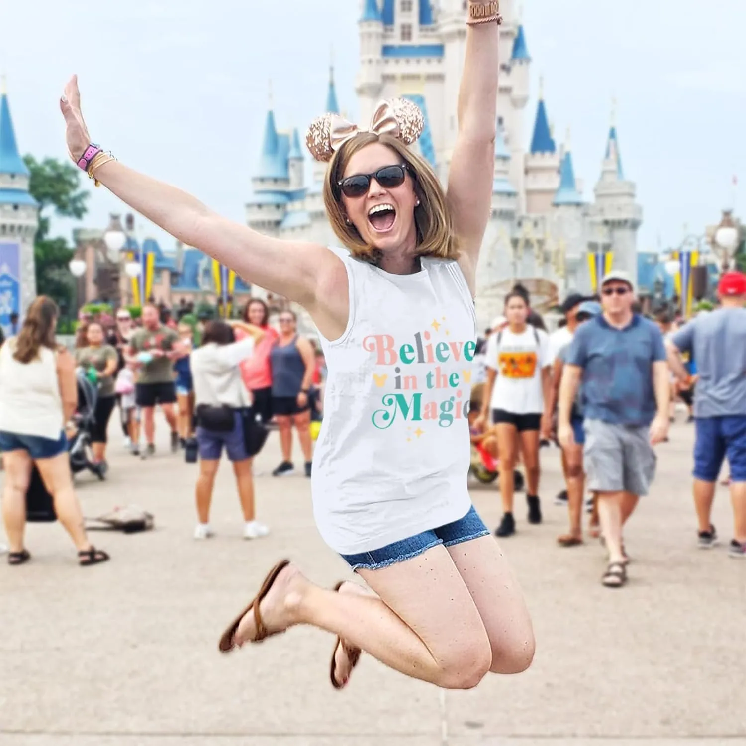 Magic Tank Tops Magic Kingdom Shirts Women Cute Believe in Magic Graphic Vest Summer Sleeveless Vacation Tanks Tops