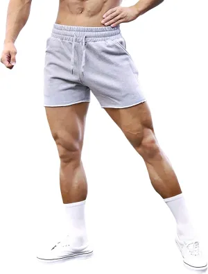 MECH-ENG Men's 5" Running Athletic Shorts,Lightweight Cotton Shorts,Workout Gym Bodybuilding Shorts