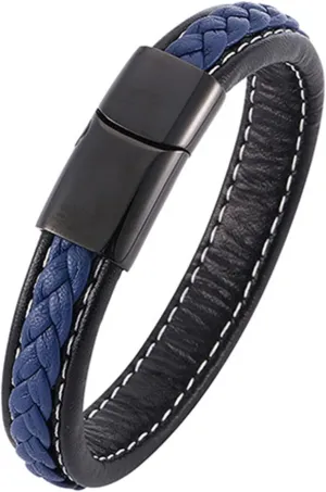 Men Jewelry Bracelet, Stainless Steel Bracelet Basket Weave Luxury Leather Engagement Trendy Jewelry Gifts for Men