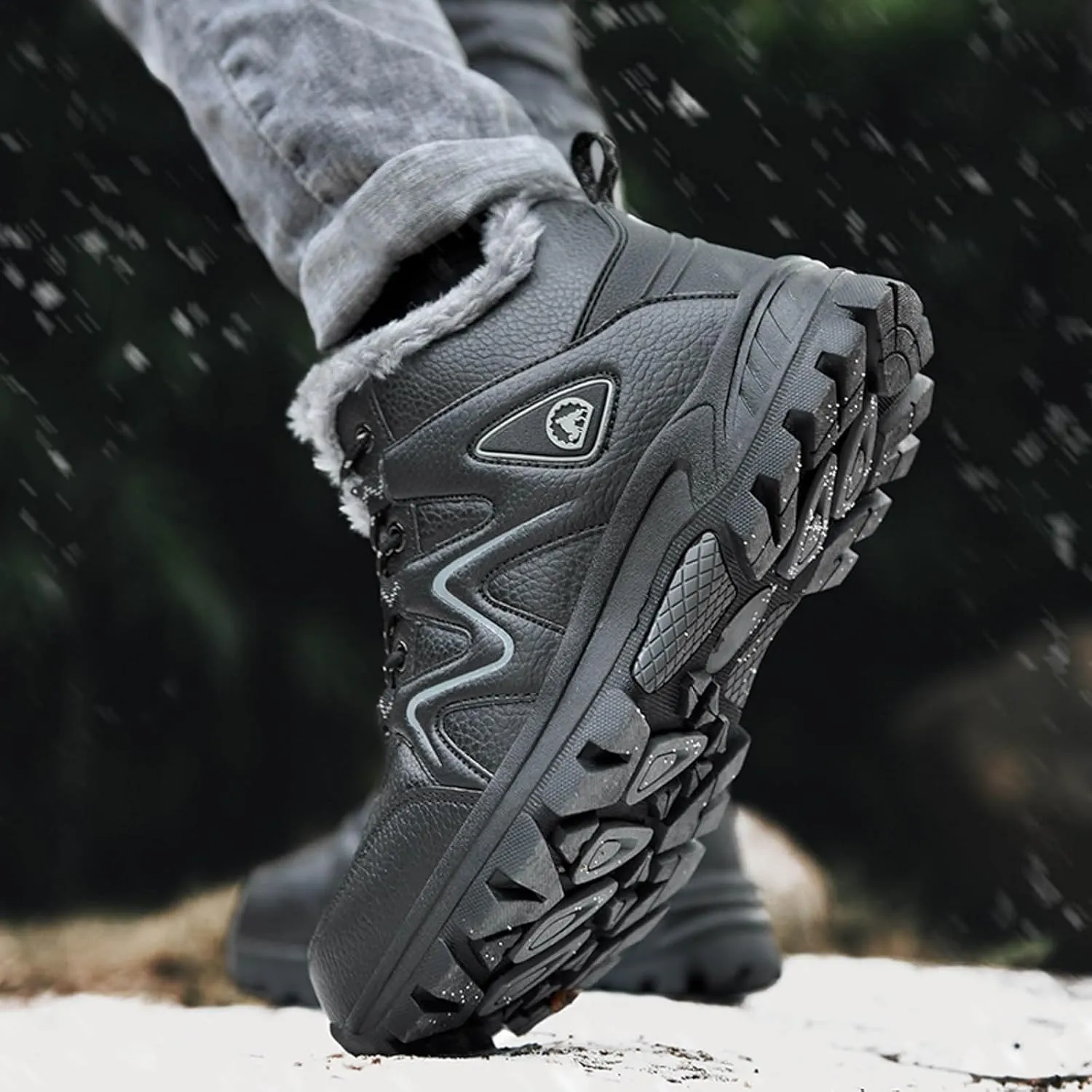 Men Winter Sneakers Outdoor Shoes Padded Warm Cotton Shoes Lightweight Hiking Shoes Mens Casual Dress Shoes Wide Width