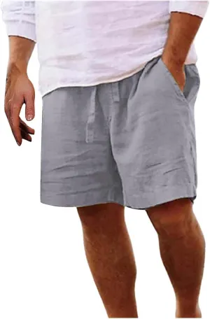 Mens 4XL Linen Summer Beach Shorts Beach Shorts Casual Cotton Linen Shorts Mens 4XL Linen Summer Beach Shorts Mens