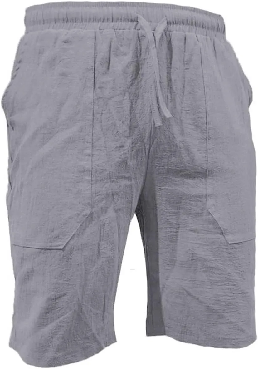 Mens 4XL Linen Summer Beach Shorts Beach Shorts Casual Cotton Linen Shorts Mens 4XL Linen Summer Beach Shorts Mens