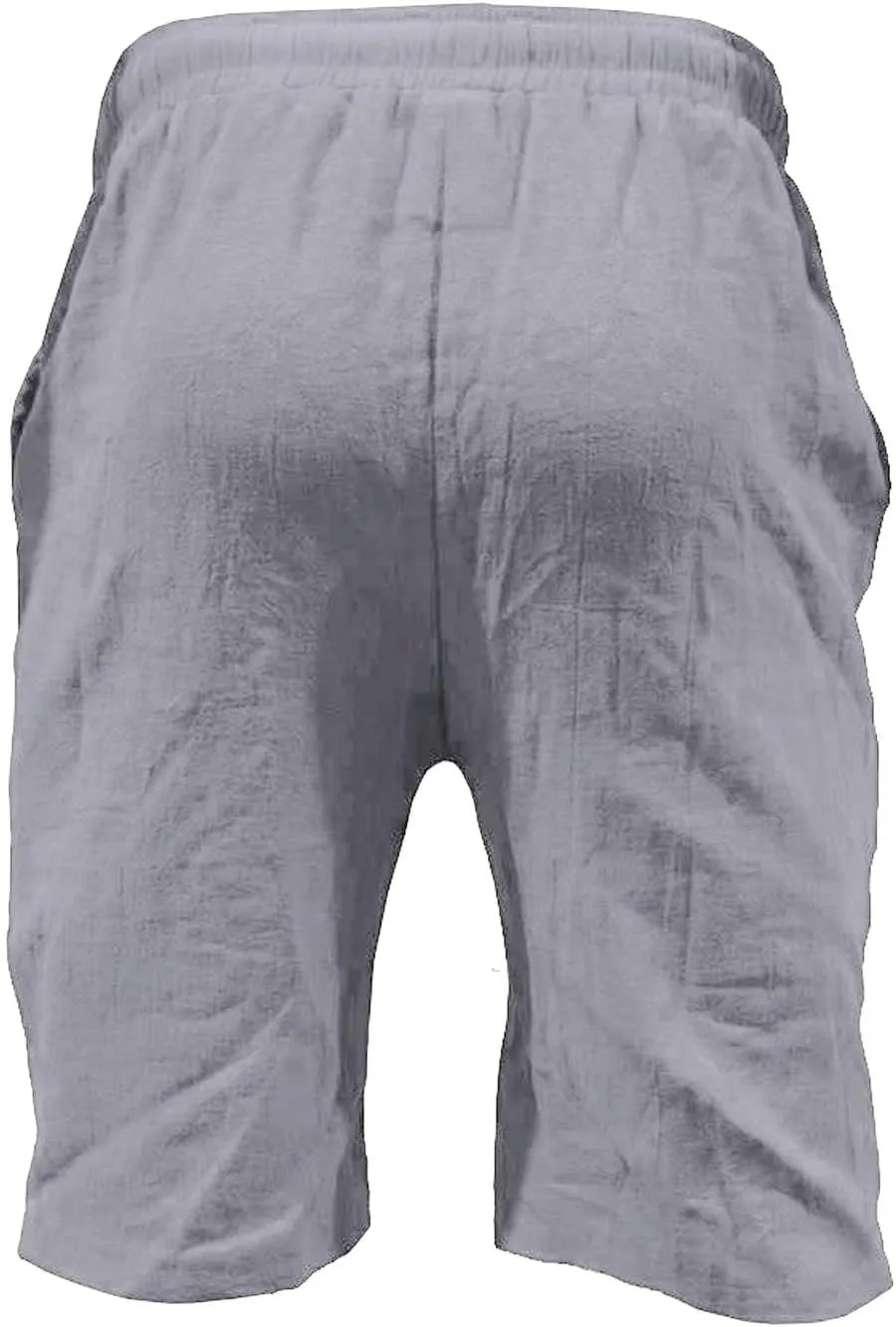 Mens 4XL Linen Summer Beach Shorts Beach Shorts Casual Cotton Linen Shorts Mens 4XL Linen Summer Beach Shorts Mens