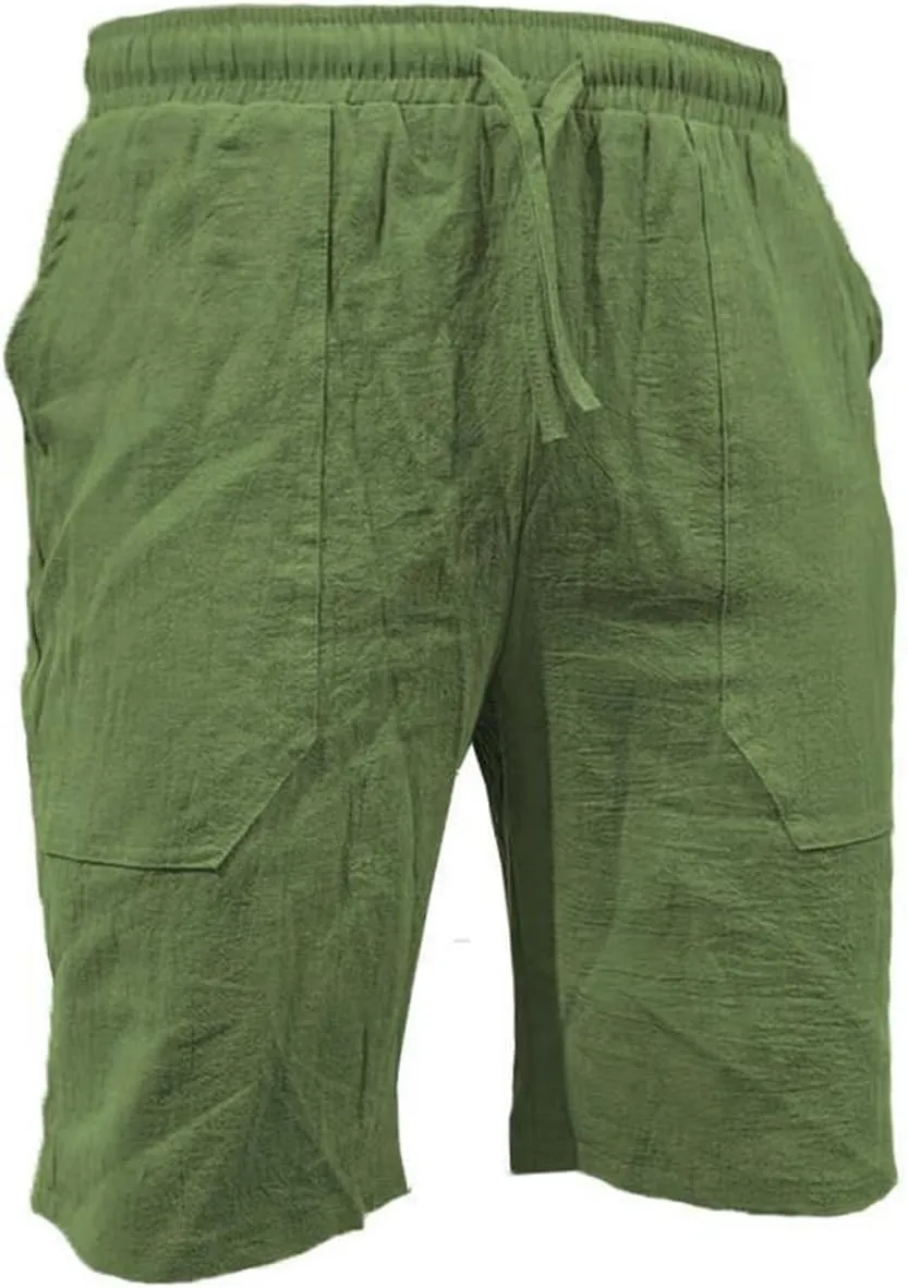 Mens 4XL Linen Summer Beach Shorts Beach Shorts Casual Cotton Linen Shorts Mens 4XL Linen Summer Beach Shorts Mens
