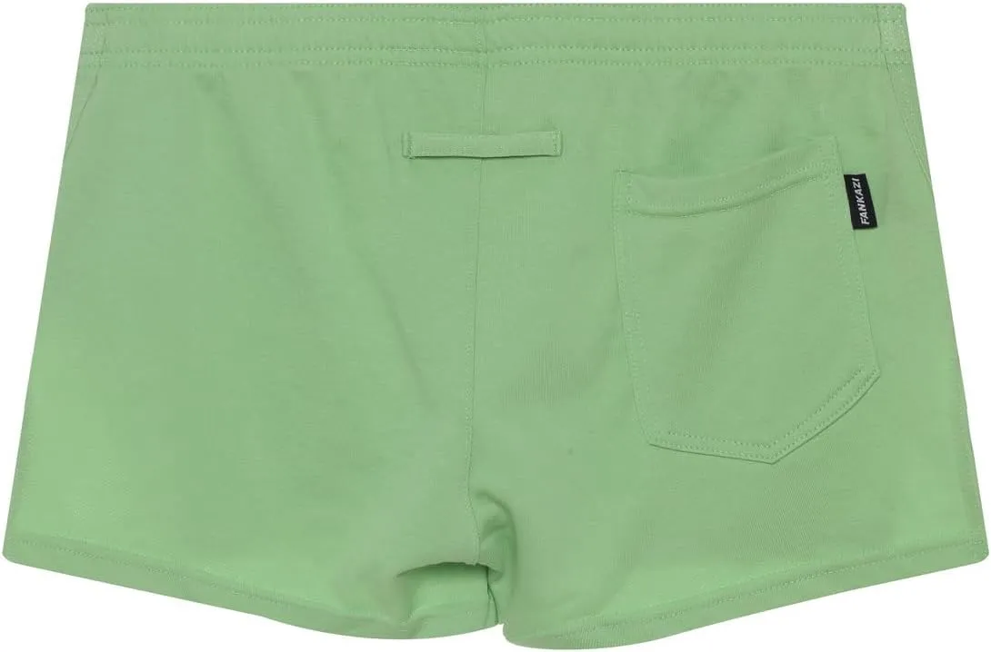 Men's Boxer Shorts Cotton Lounge Shorts Split Side Casual Activewear Solid Workout Shorts with Pockets