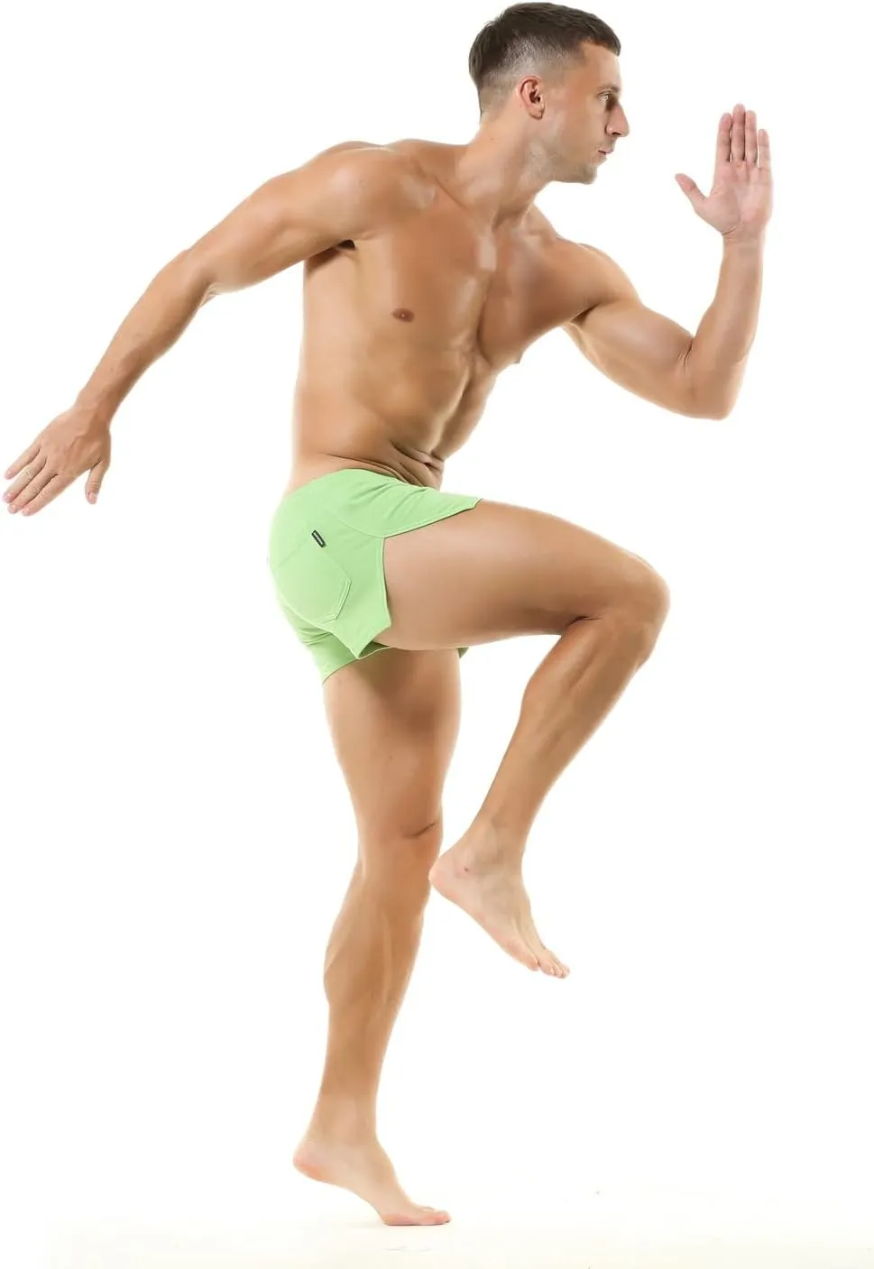 Men's Boxer Shorts Cotton Lounge Shorts Split Side Casual Activewear Solid Workout Shorts with Pockets