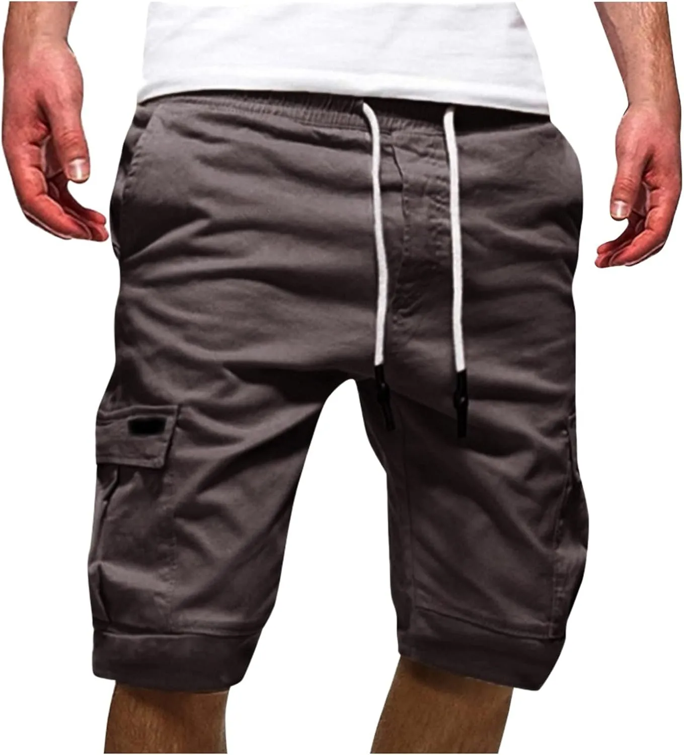 Men's Casual Cargo Shorts Classic Fit Athletic Shorts Cotton Cargo Shorts for Men Summer Beach Shorts with 4 Pockets