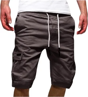 Men's Casual Cargo Shorts Classic Fit Athletic Shorts Cotton Cargo Shorts for Men Summer Beach Shorts with 4 Pockets