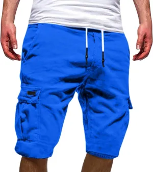 Men's Casual Cargo Shorts Classic Fit Athletic Shorts Cotton Cargo Shorts for Men Summer Beach Shorts with 4 Pockets