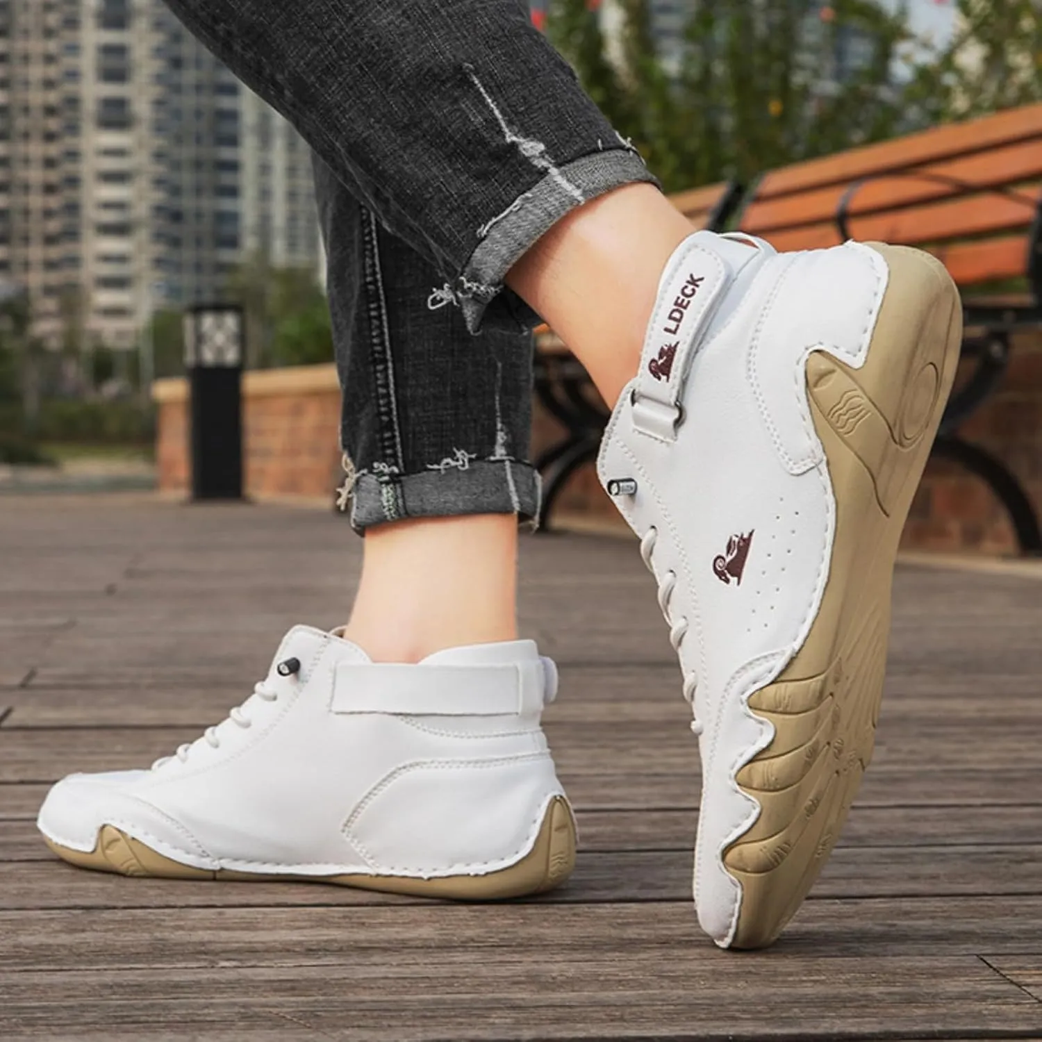 Men's Casual Suede Lace Up Flats Chukka Ankle Boots Orthopedic Slip On Shoes for Women Handmade High Top High Boots Outdoor Walking Sneakers Slip-on Lightweight Non-Slip Driving Chukka Boot Unisex