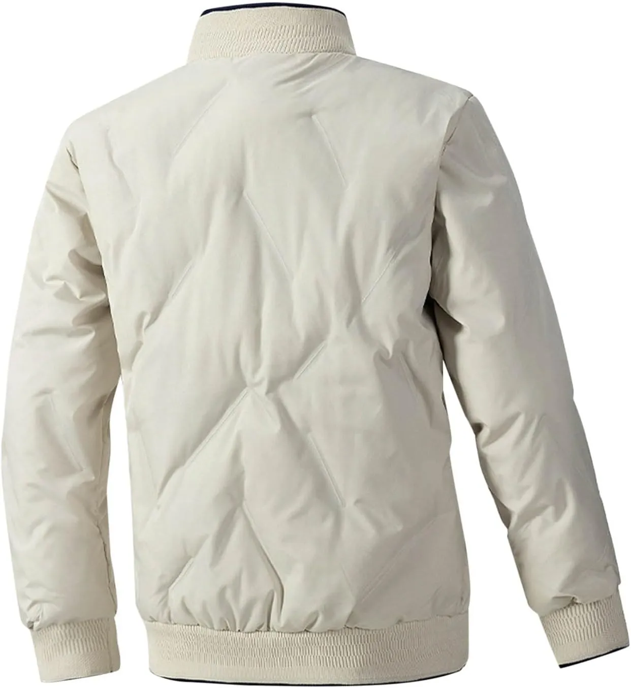 Men's Lightweight Soft Shell Jacket Winter Warm Casual Varsity Bomber Jacket Coat Trendy Long Sleeve Down Jackets