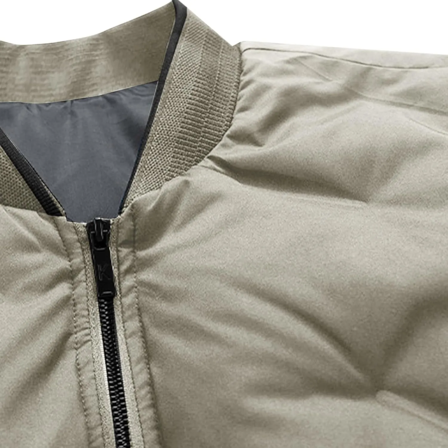 Men's Lightweight Soft Shell Jacket Winter Warm Casual Varsity Bomber Jacket Coat Trendy Long Sleeve Down Jackets