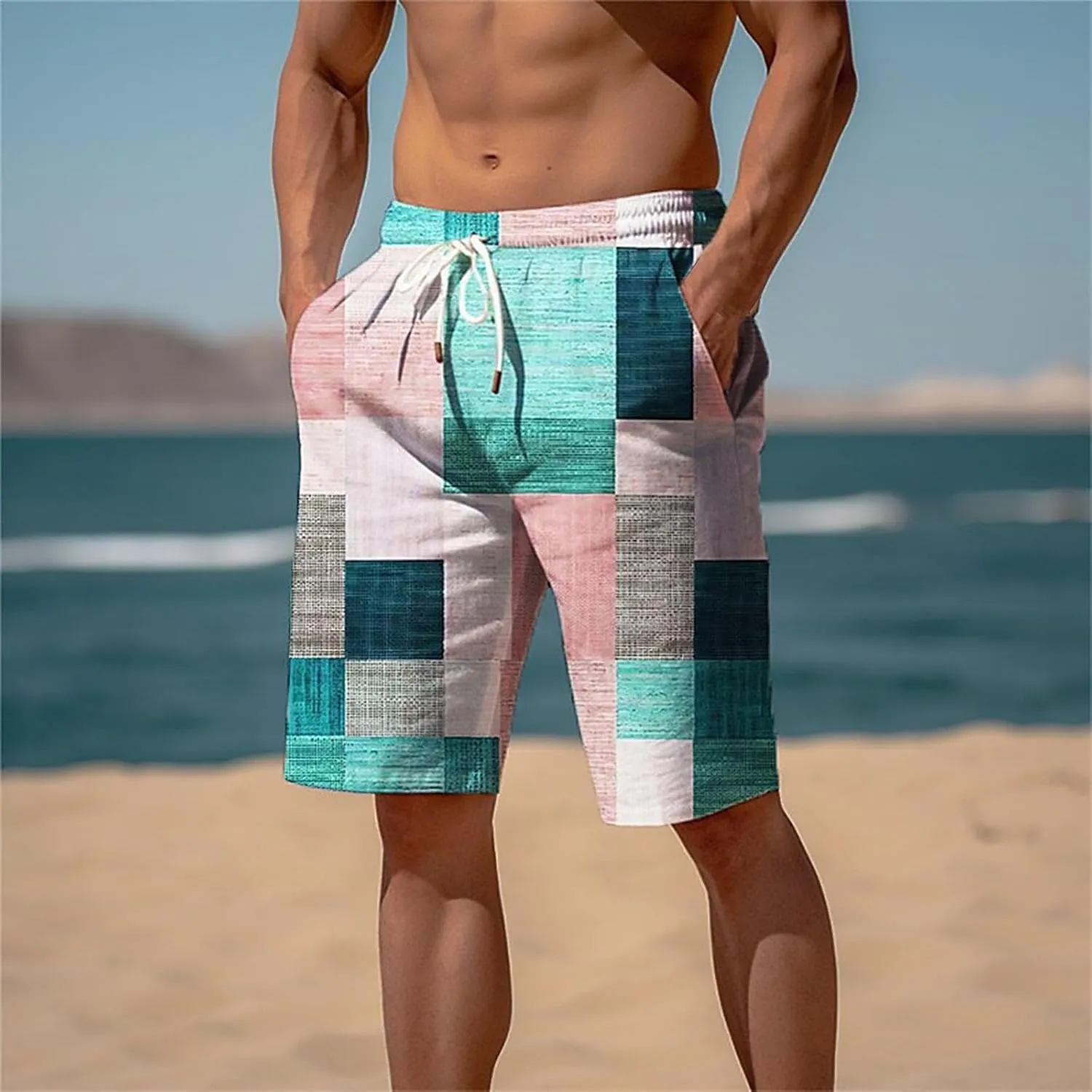 Mens Shorts Casual Work Shorts Fashion Slim Five Minute Pants Beach Shorts Men's Cotton Blend Shorts Mens Chino Gym