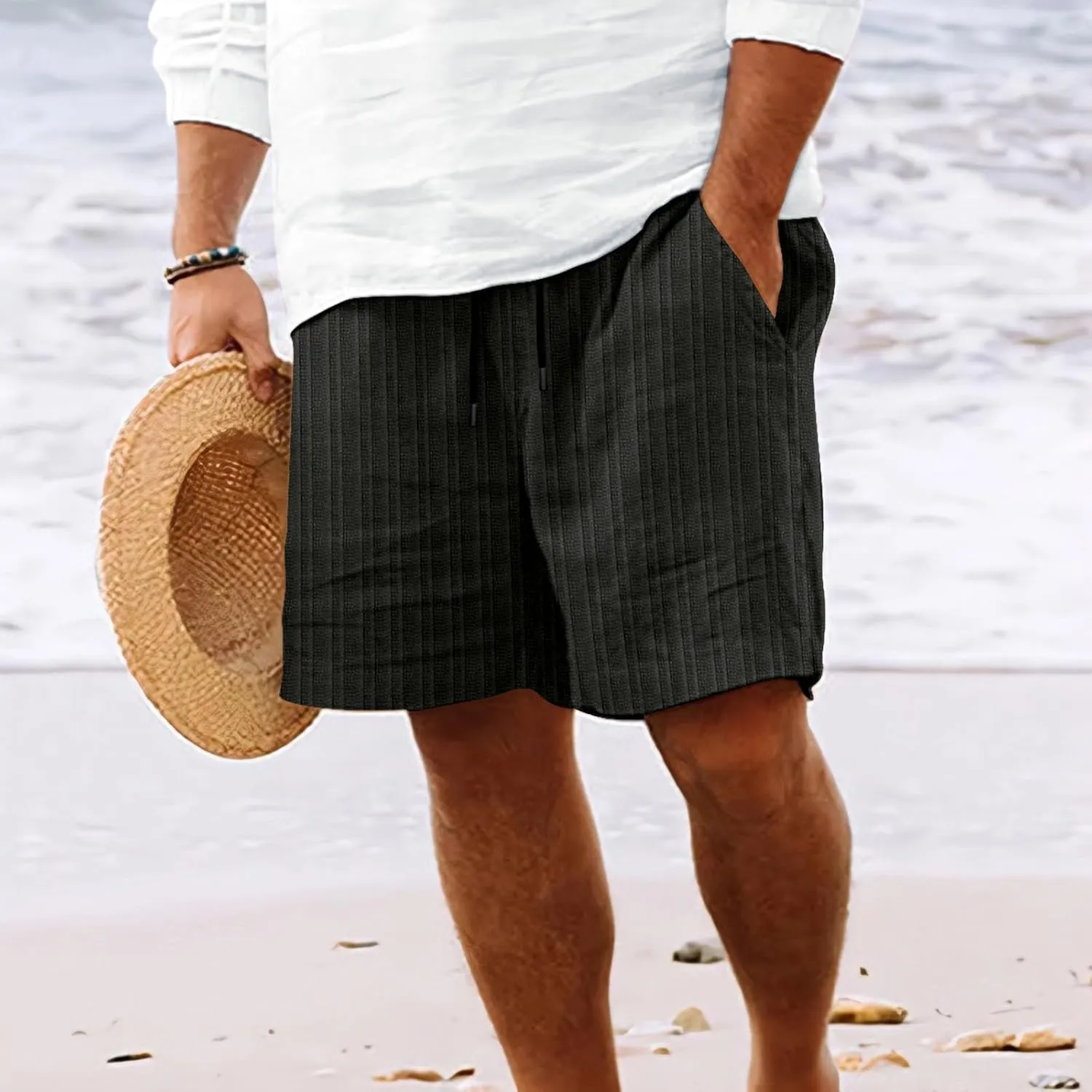 Mens Shorts Casual Work Shorts Fashion Slim Five Minute Pants Beach Shorts Men's Cotton Blend Shorts Mens Chino Gym