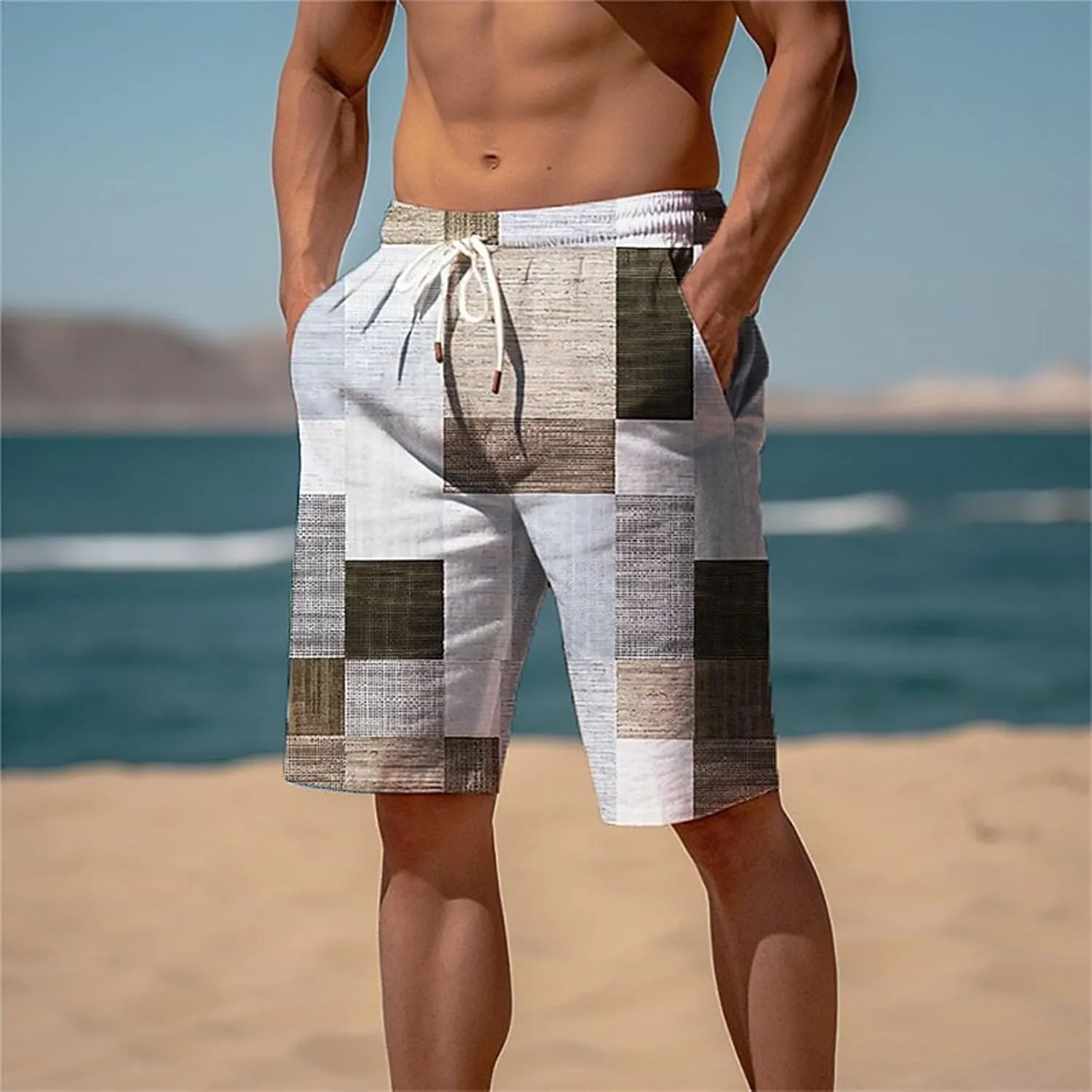 Mens Shorts Casual Work Shorts Fashion Slim Five Minute Pants Beach Shorts Men's Cotton Blend Shorts Mens Chino Gym