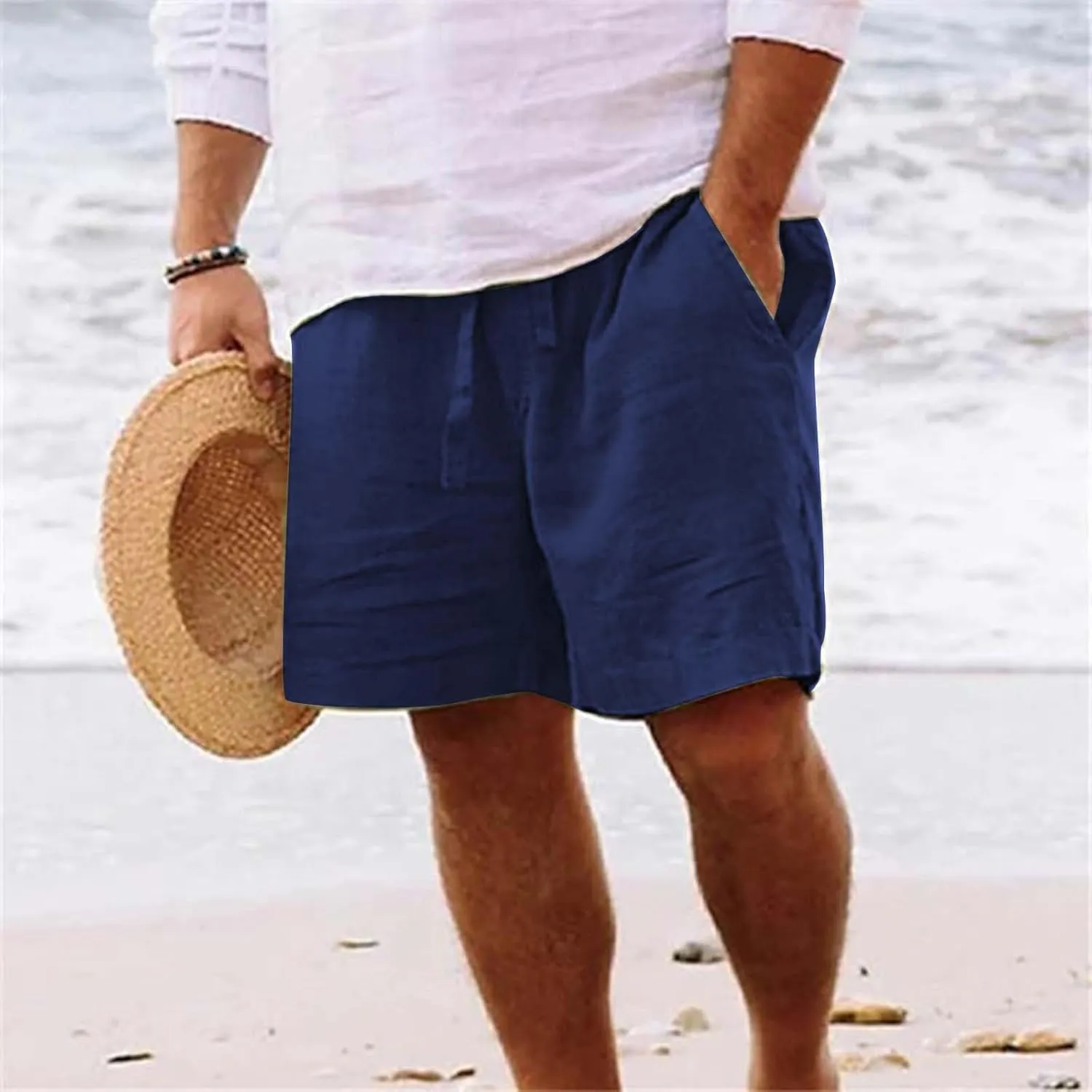 Mens Summer Shorts Men's Sports Shorts Beach Shorts Casual Cotton Linen Shorts Chores Para Men's Casual Mens
