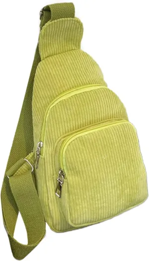 Mini Corduroy Sling Bag Women Shoulder Bag Chest Bag Purse Bags Package Shoulder Bags (Green, One Size)