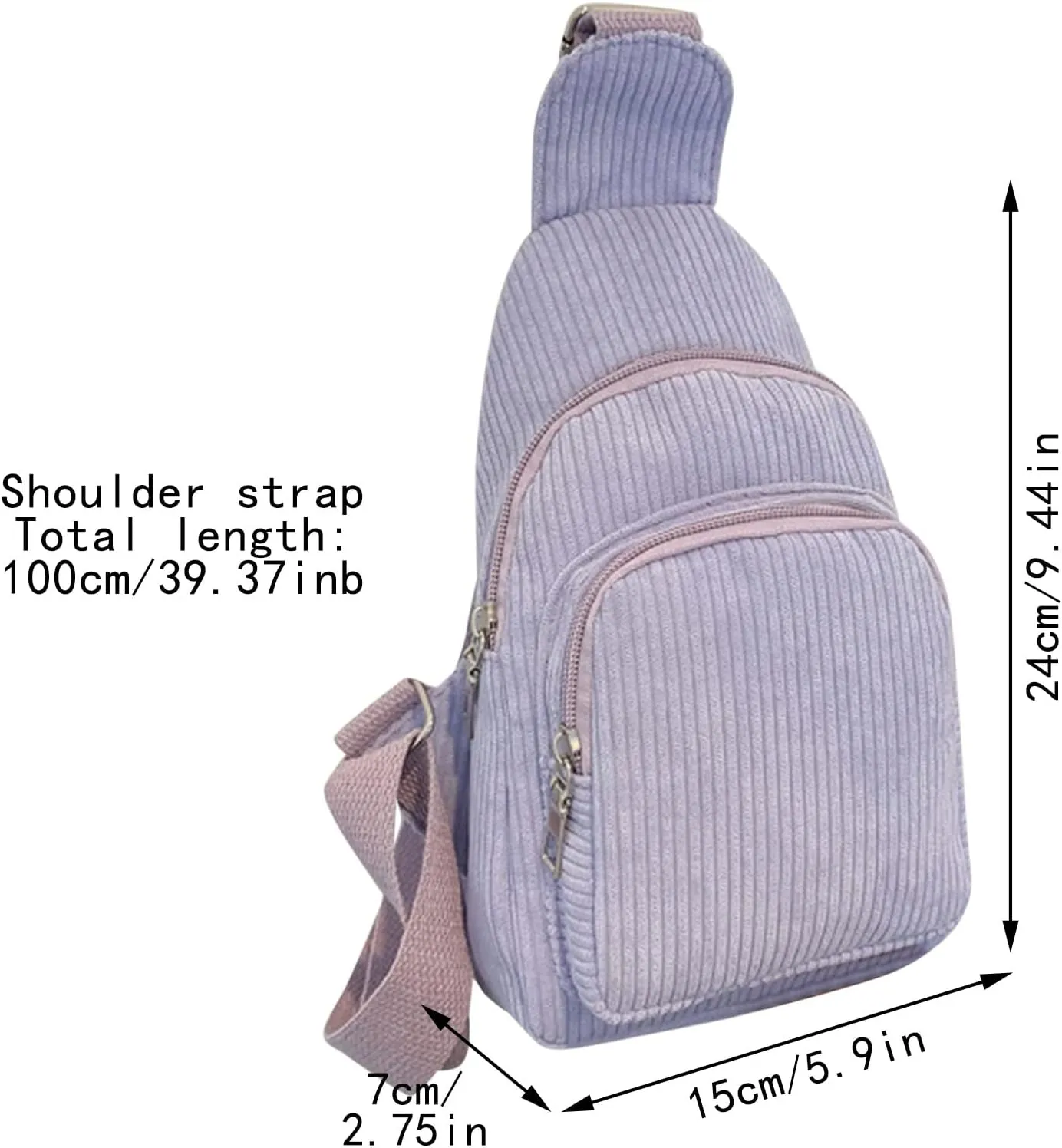 Mini Corduroy Sling Bag Women Shoulder Bag Chest Bag Purse Bags Package Shoulder Bags (Green, One Size)