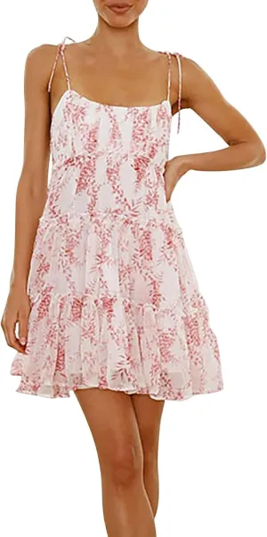 Mini Sundresses for Women Smocked Spaghetti Strap Skater Dress Summer Loose Ruffle Boho Cami Boho Dress
