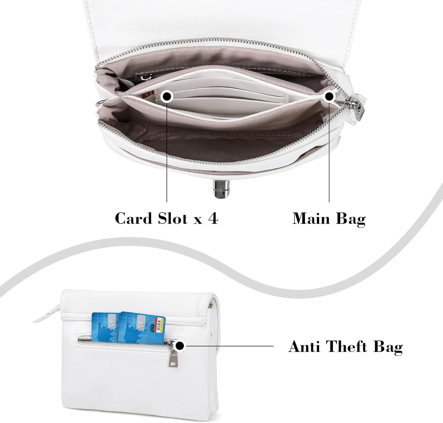 MINICAT Roomy Pockets Small Crossbody Bags Cell Phone Sling Bag Wallet Purses for Women