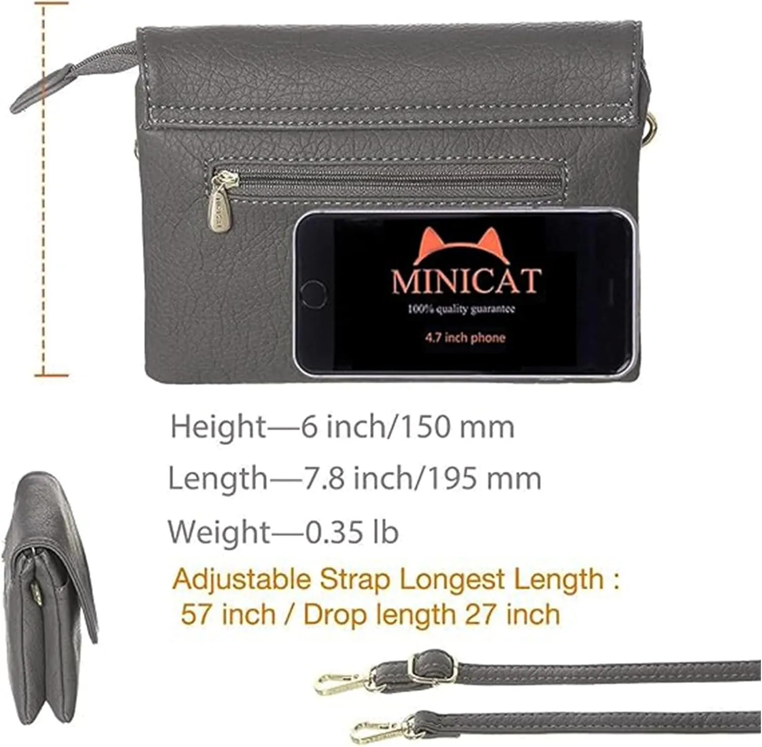 MINICAT Roomy Pockets Small Crossbody Bags Cell Phone Sling Bag Wallet Purses for Women